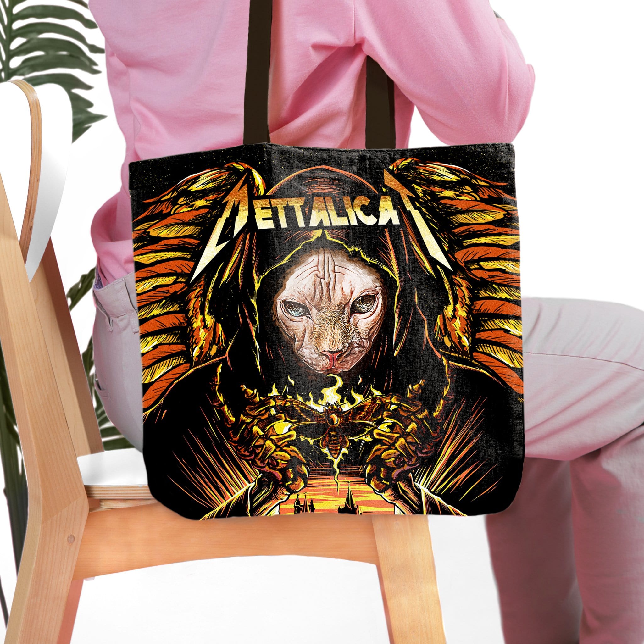&#39;Mettalicat&#39; Personalized Tote Bag