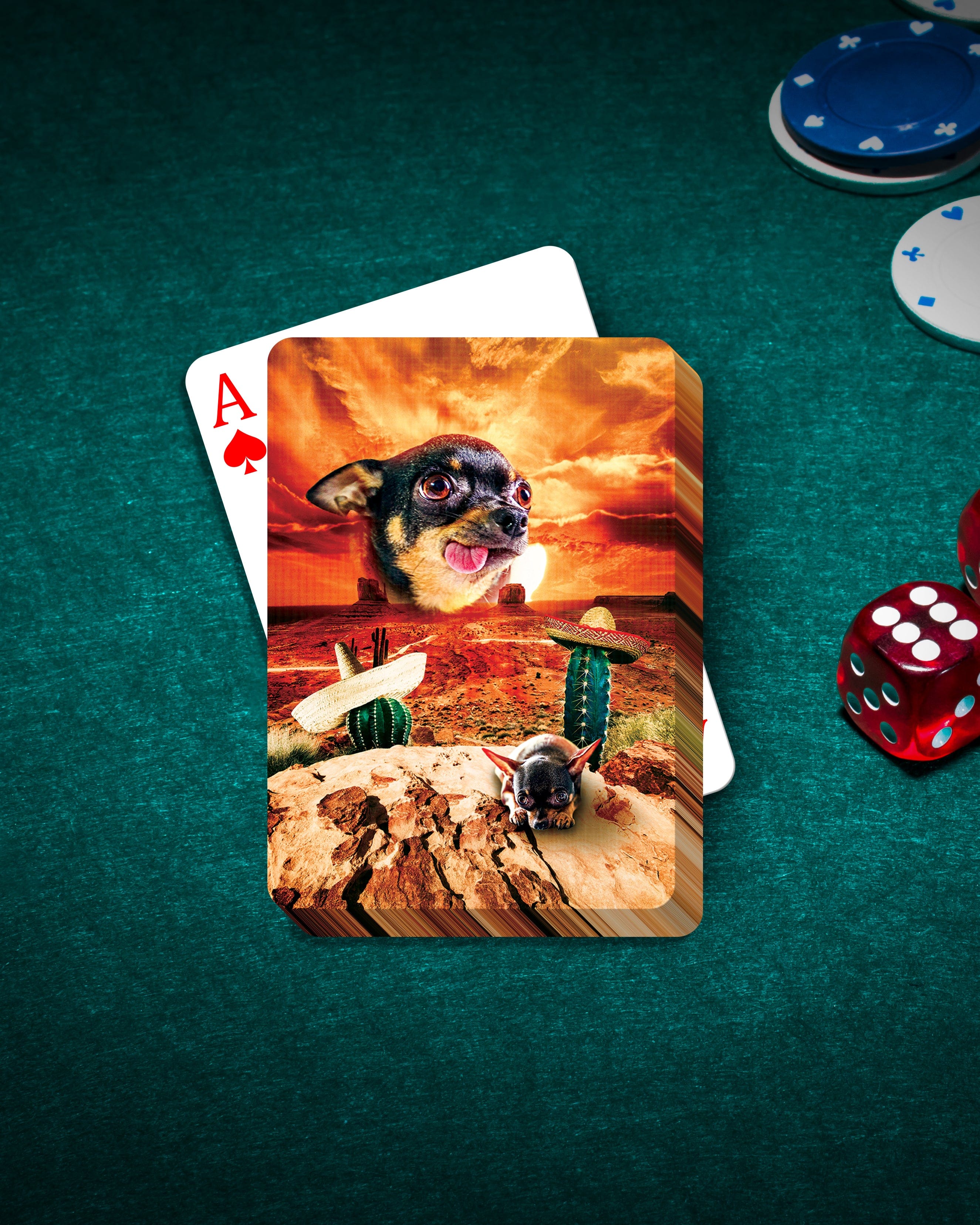 &#39;Mexican Desert&#39; Personalized Pet Playing Cards