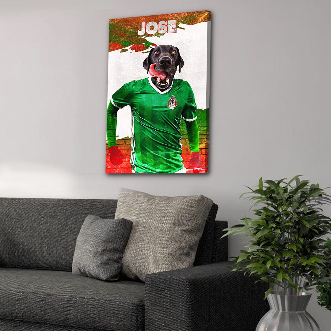 &#39;Mexico Doggos Soccer&#39; Personalized Pet Canvas