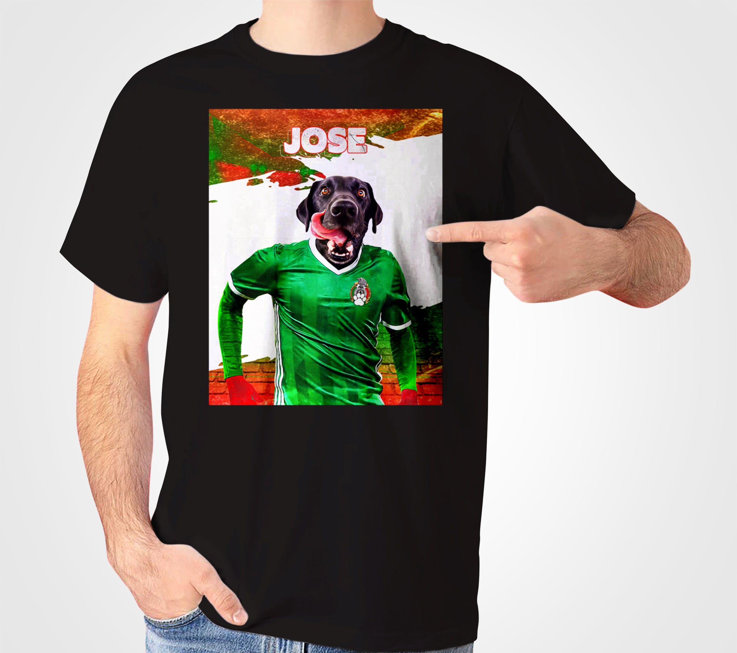 &#39;Mexico Doggos Soccer&#39; Personalized Pet T-Shirt