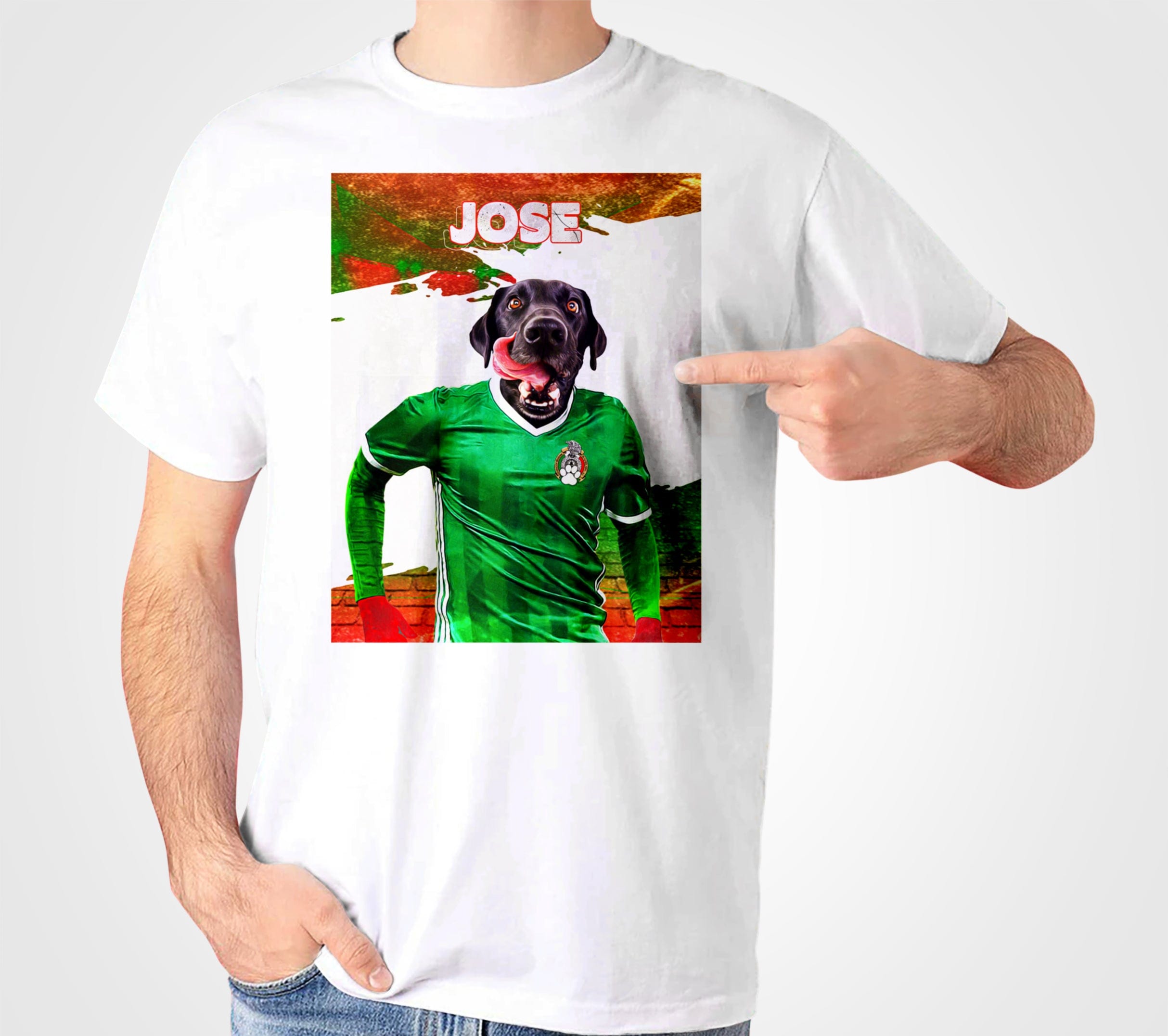 Camiseta personalizada para mascotas &#39;México Doggos Soccer&#39;