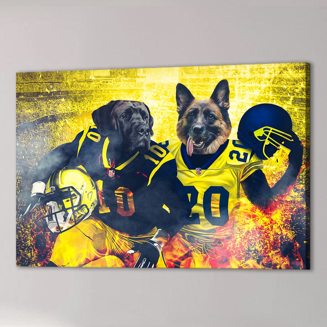 &#39;Michigan Doggos&#39; Personalized 2 Pet Canvas