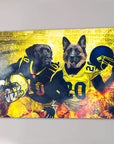 Lienzo personalizado para 2 mascotas 'Michigan Doggos'