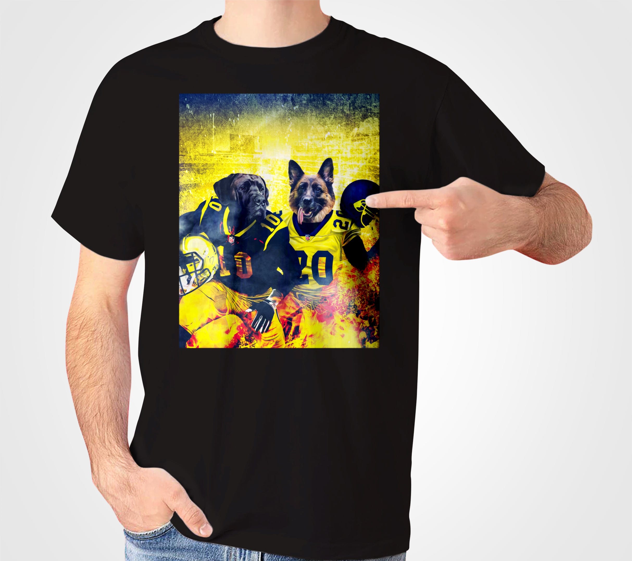 &#39;Michigan Doggos&#39; Personalized 2 Pet T-Shirt