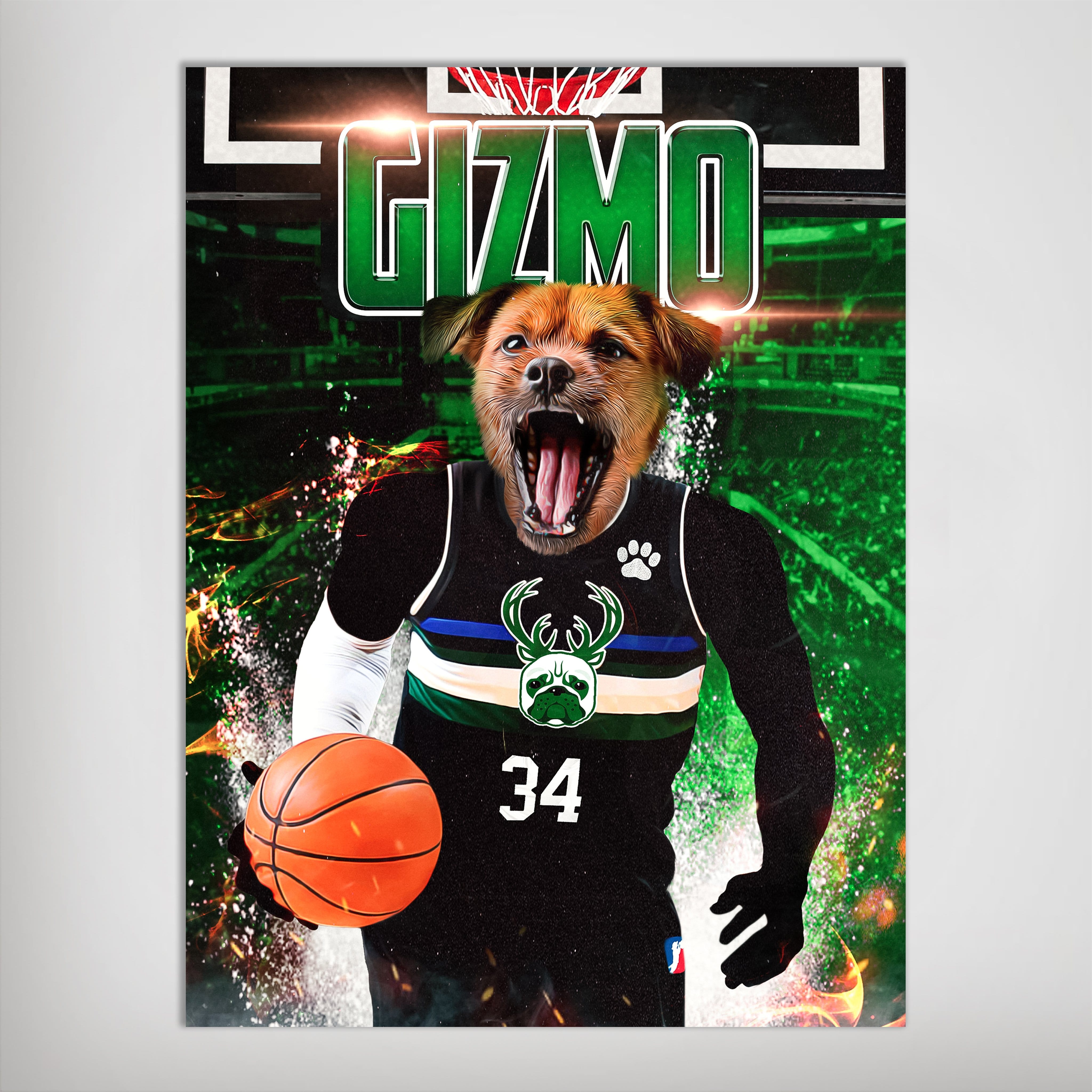 'Milwaukee Pugs' Personalized Pet Poster