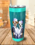 Vaso personalizado para 2 mascotas 'Las enfermeras'