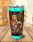 Vaso personalizado para 2 mascotas 'Chewdogga &amp; Dogg-E-Wok'