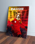 Lienzo personalizado para mascotas 'Montenegro Doggos Soccer'