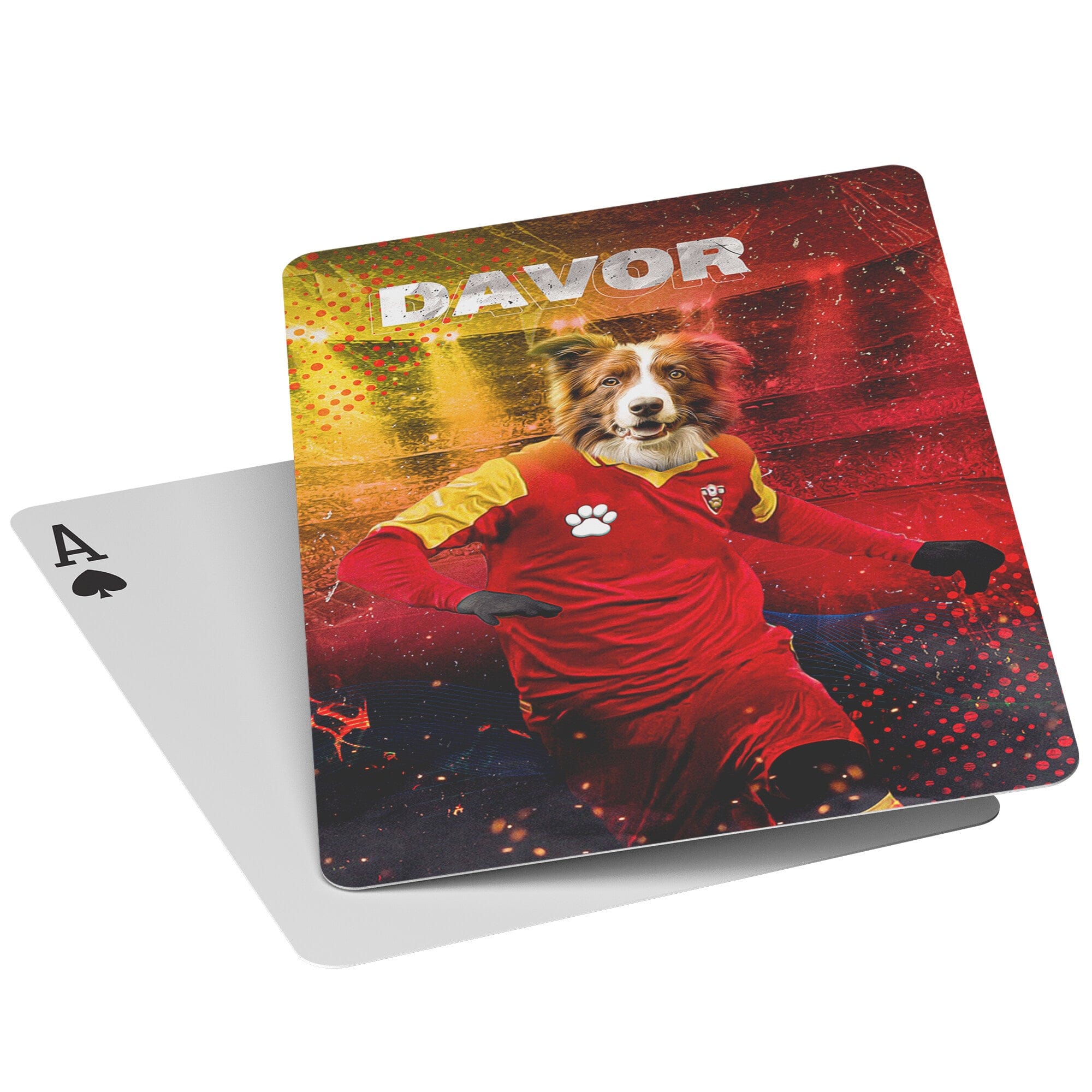 &#39;Montenegro Doggos Soccer&#39; Personalized Pet Playing Cards