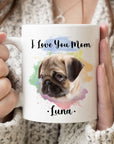 Taza personalizada para mamá mascota 'Te amo'