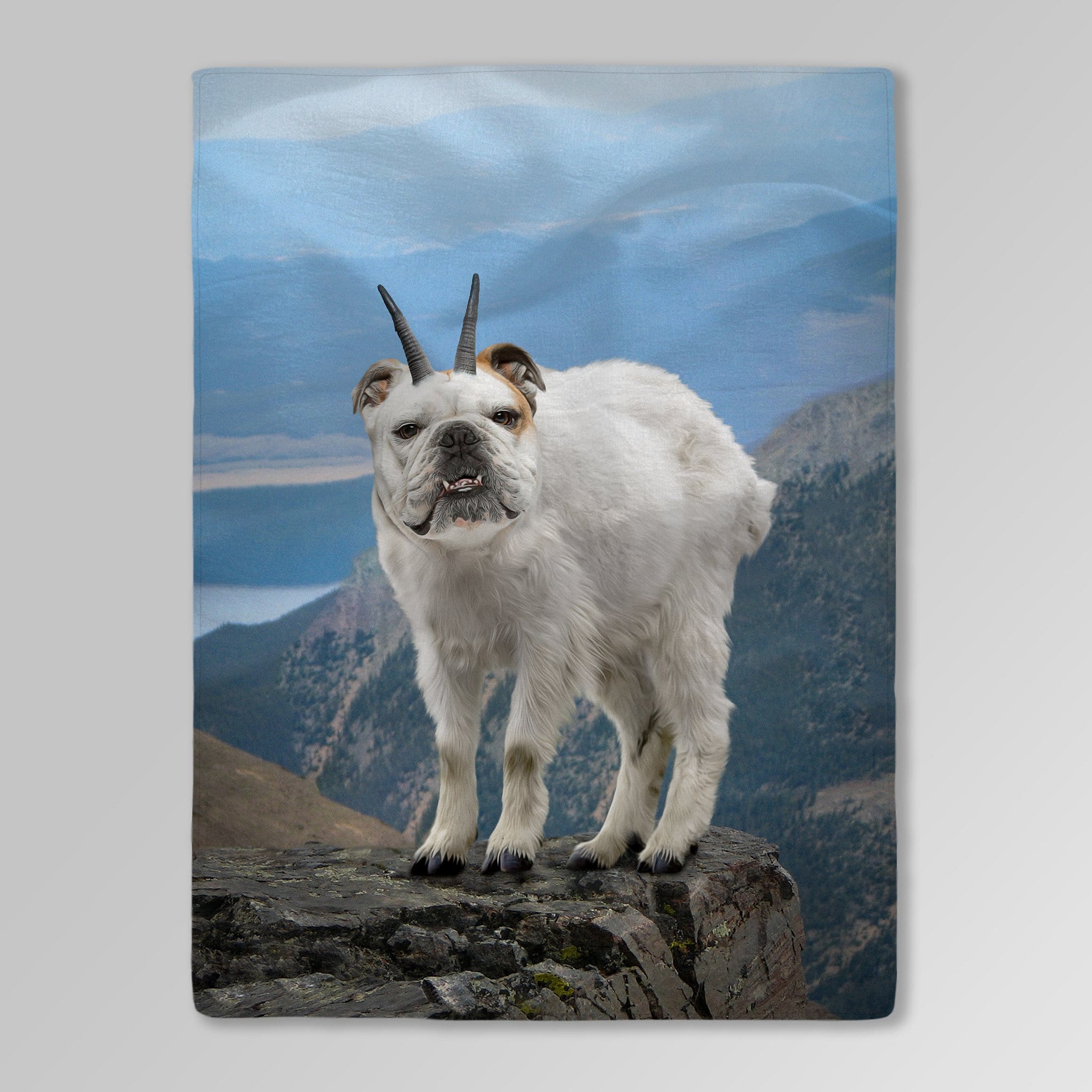 &#39;The Mountain Doggoat&#39; Personalized Pet Blanket