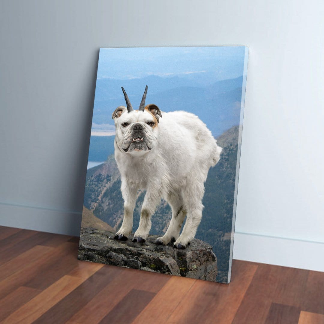 &#39;The Mountain Doggoat&#39; Personalized Pet Canvas