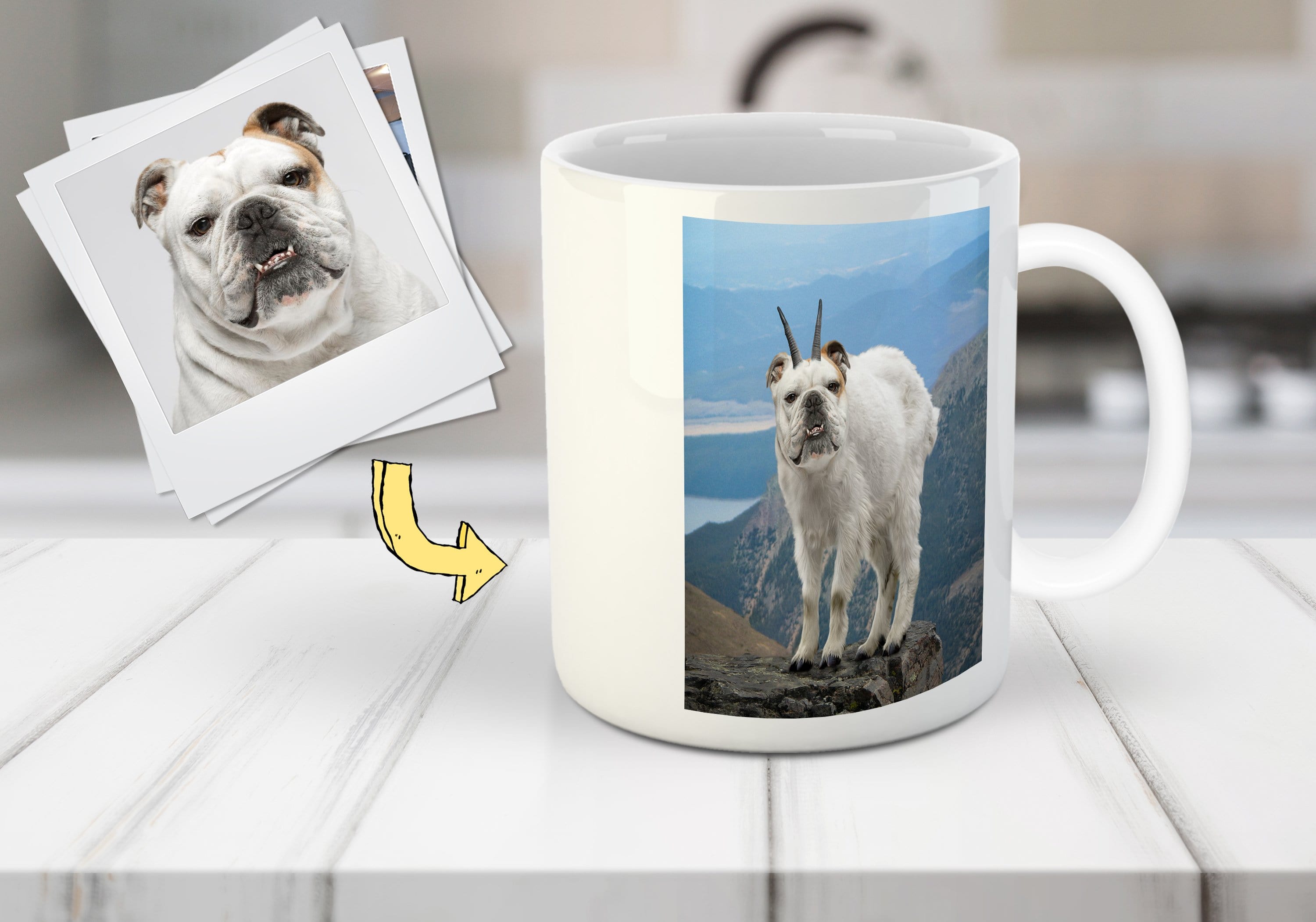 &#39;The Mountain Doggoat&#39; Personalized Pet Mug