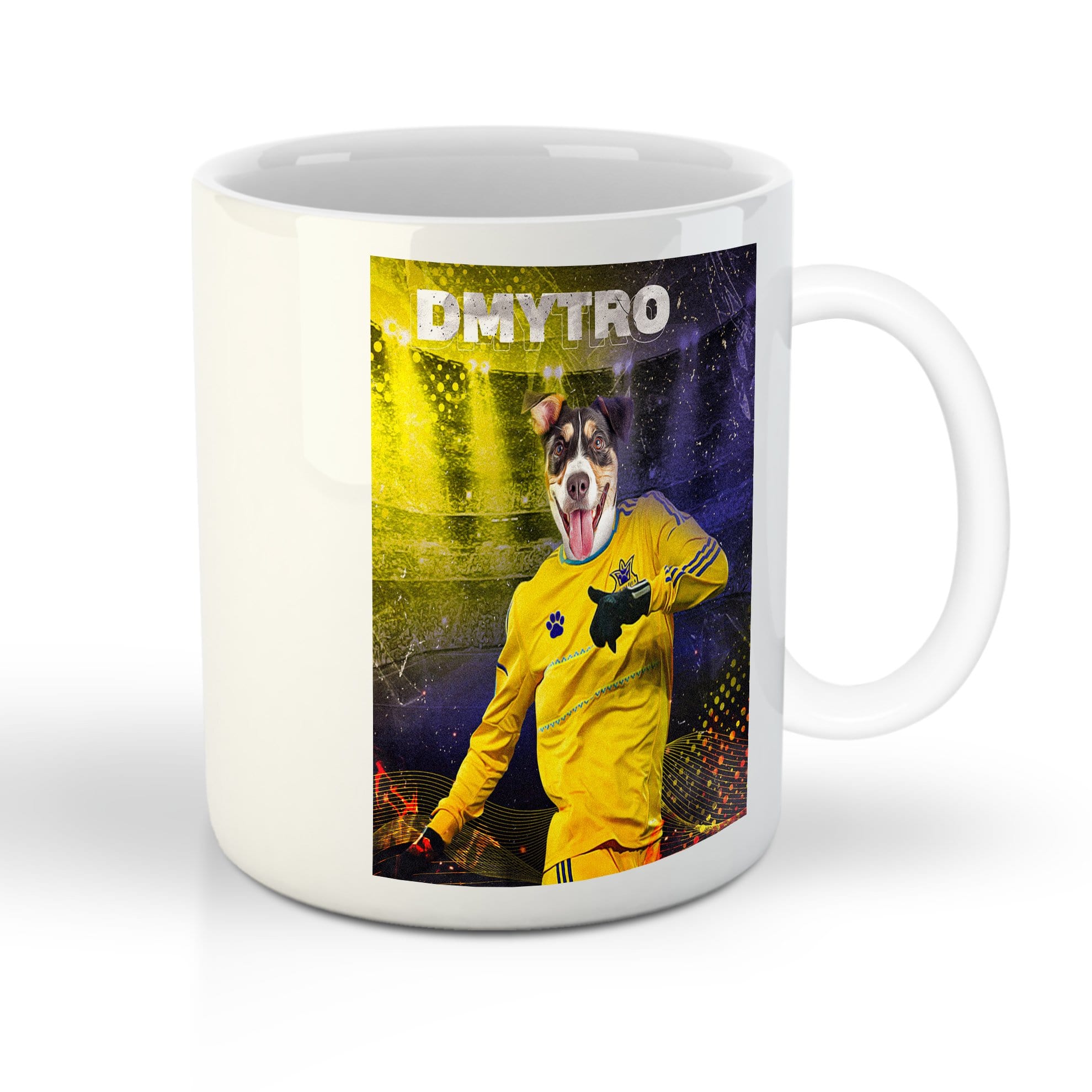 &#39;Ukraine Doggos Euro Football&#39; Personalized Pet Mug