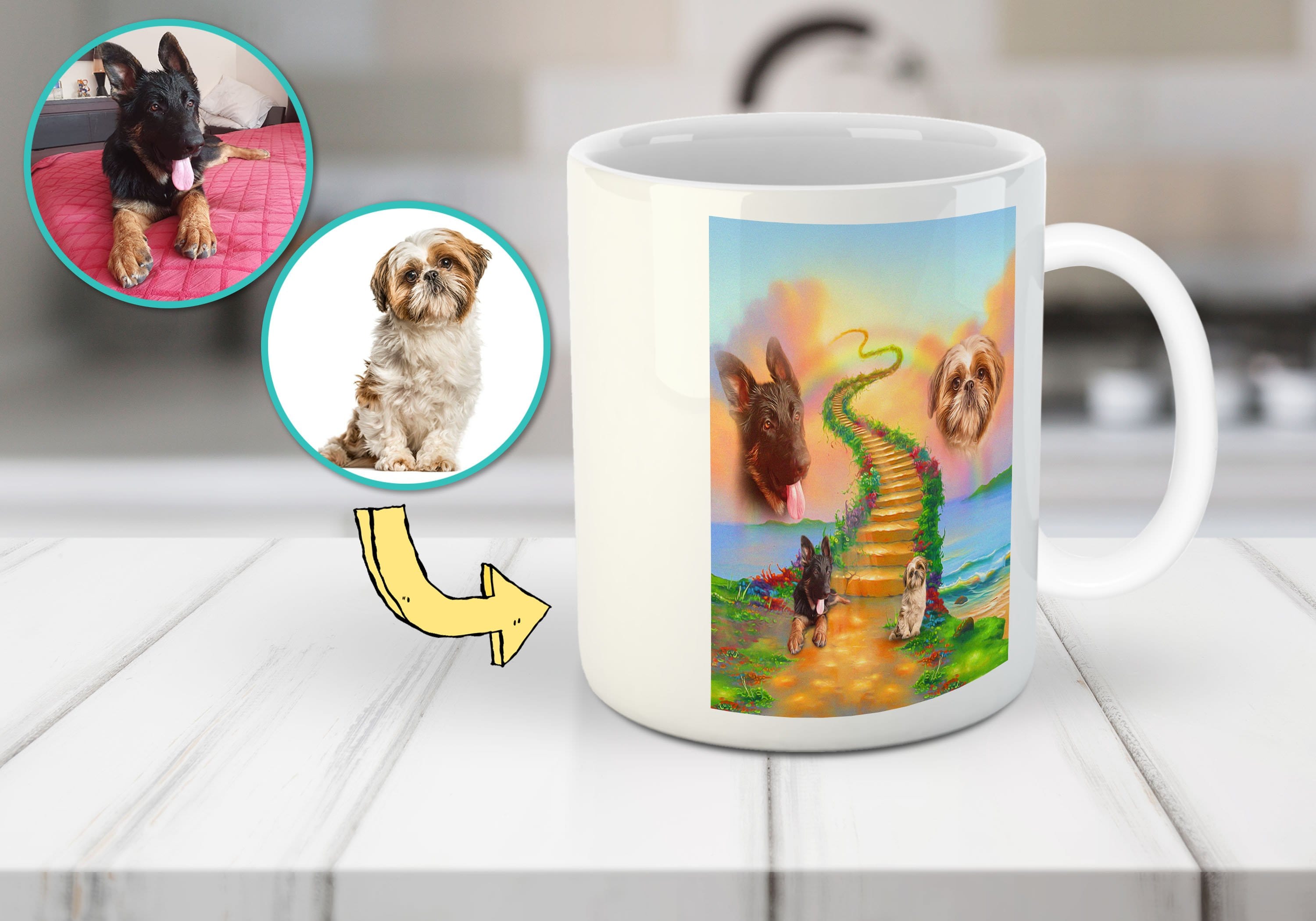 &#39;The Rainbow Bridge 2 Pet&#39; Personalized 2 Pet Mug