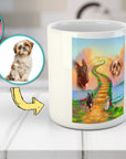 Taza personalizada para 2 mascotas 'The Rainbow Bridge 2 Pet'
