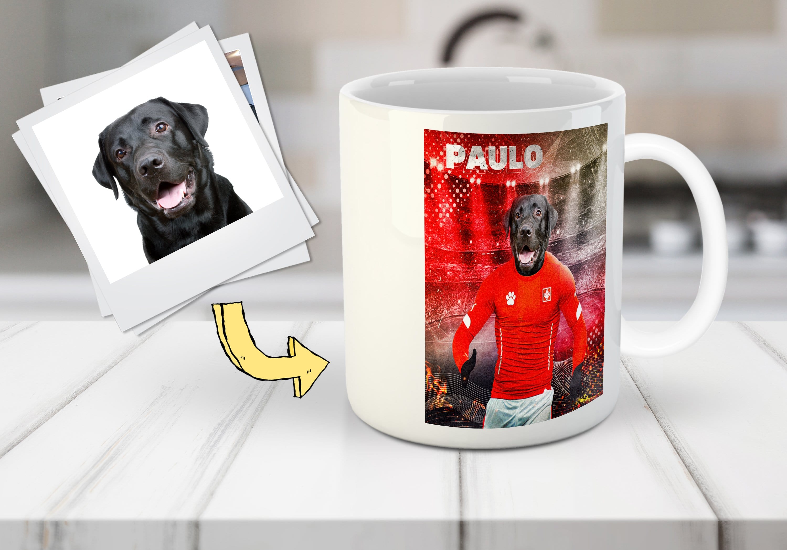 Taza personalizada para mascotas &#39;Switzerland Doggos Soccer&#39;