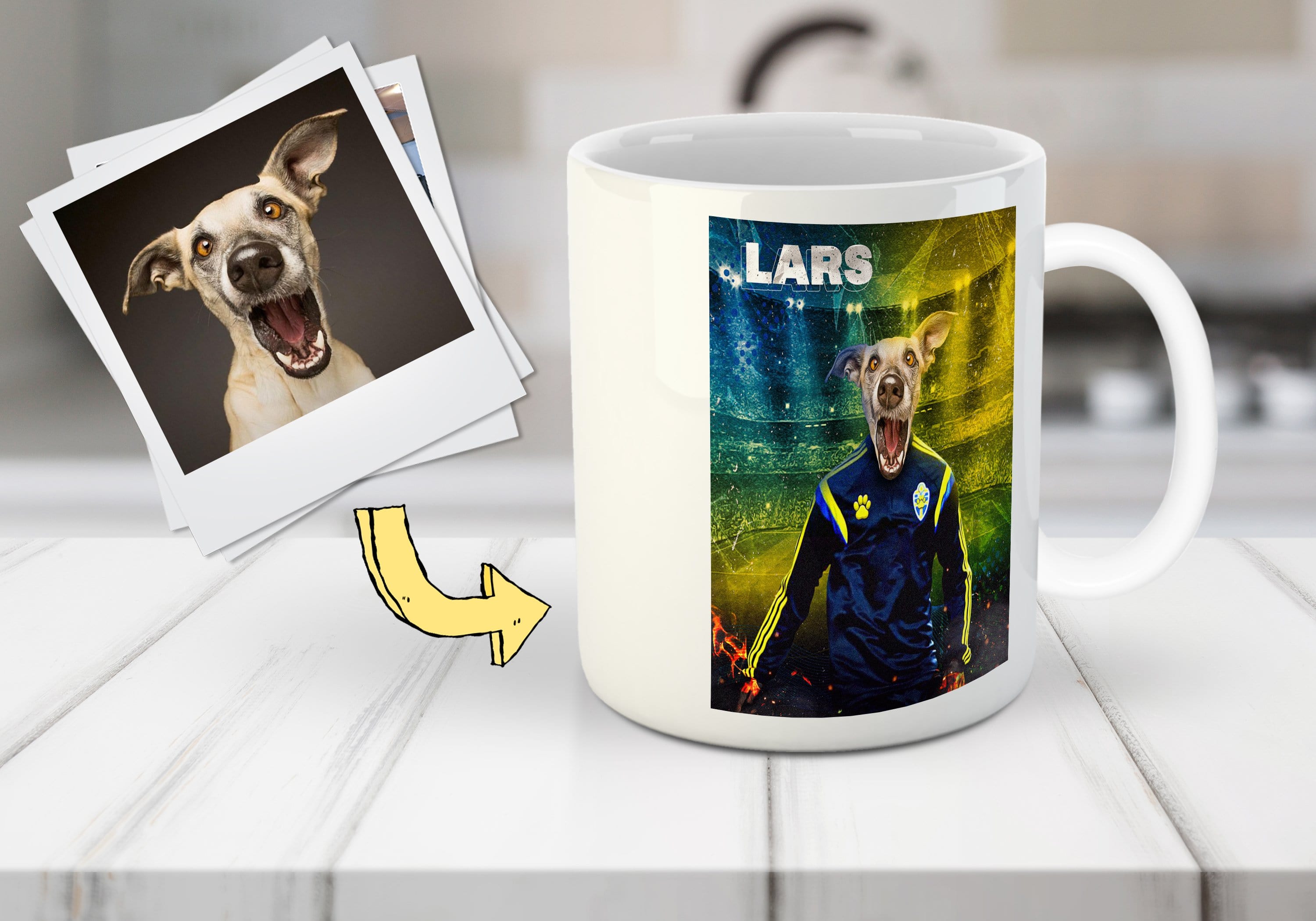Taza personalizada para mascotas &#39;Sweden Doggos Soccer&#39;