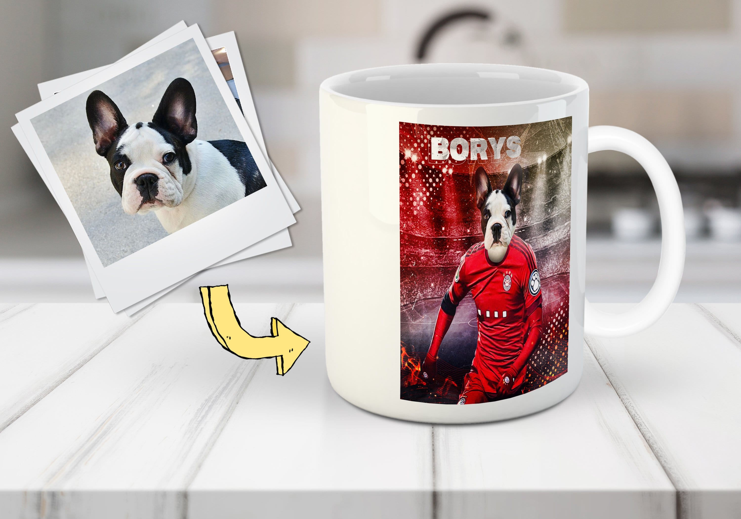 Taza personalizada para mascotas &#39;Polonia Doggos Soccer&#39;