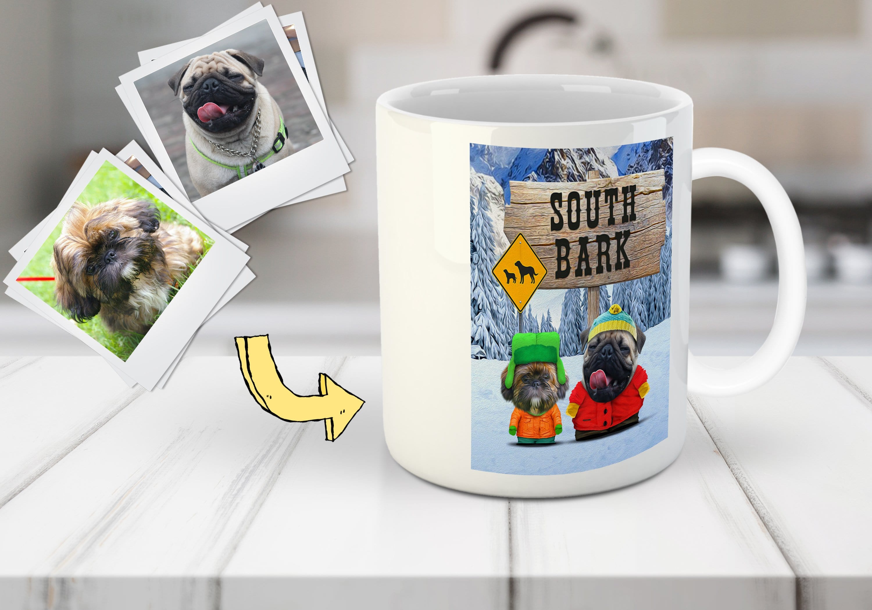 &#39;South Bark&#39; Personalized 2 Pet Mug