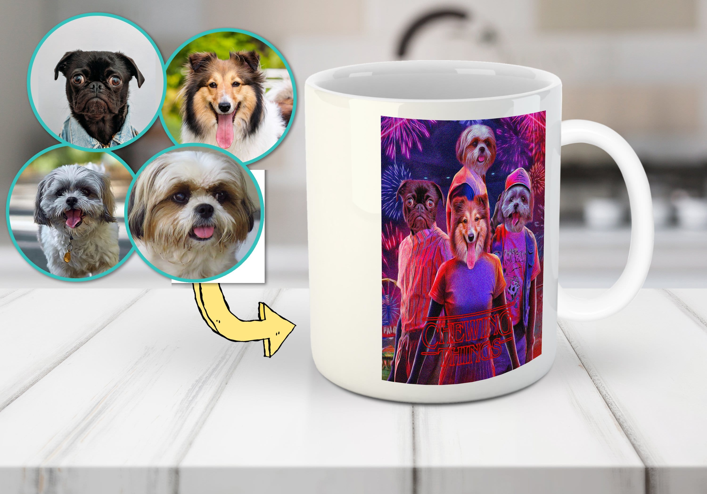 &#39;Chewing Things&#39; Personalized 4 Pet Mug