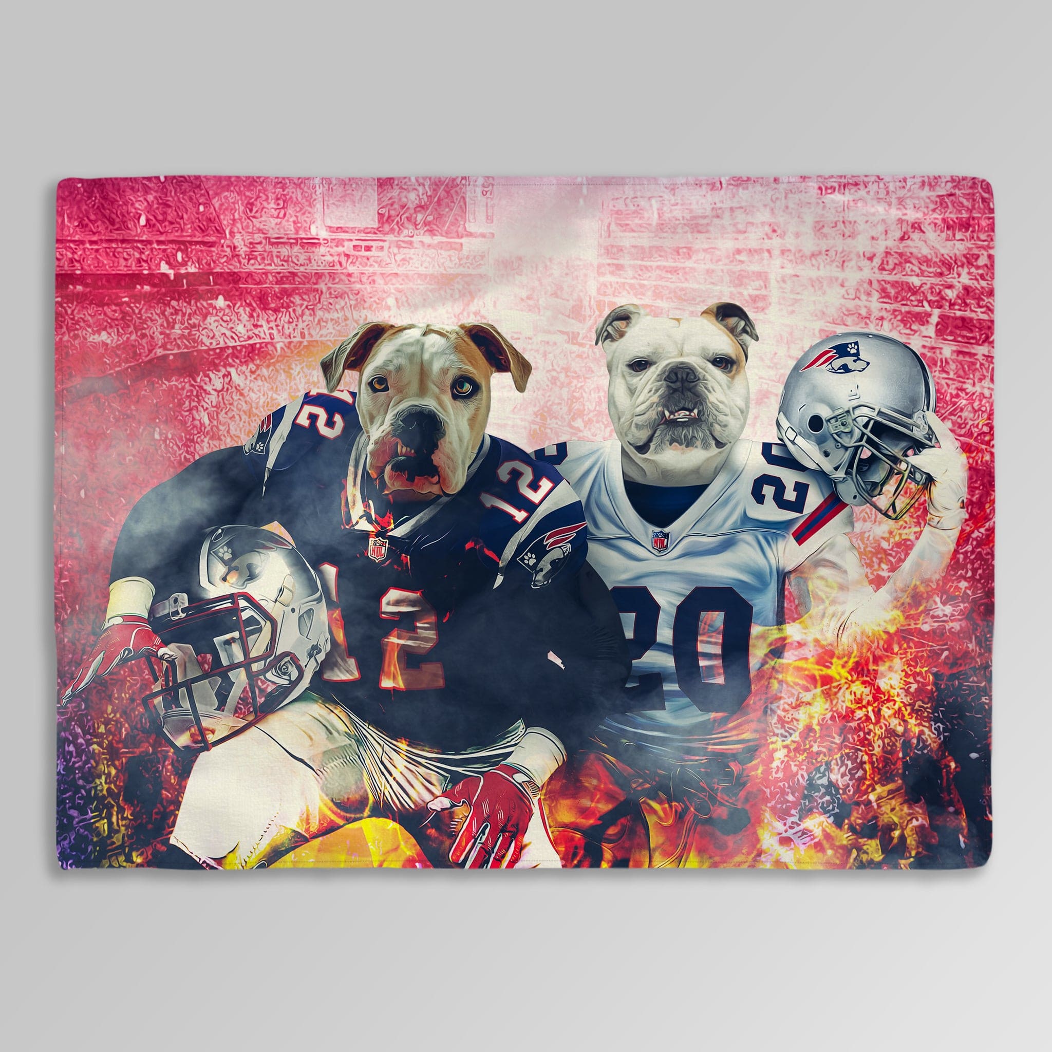 &#39;New England Doggos&#39; Personalized 2 Pet Blanket