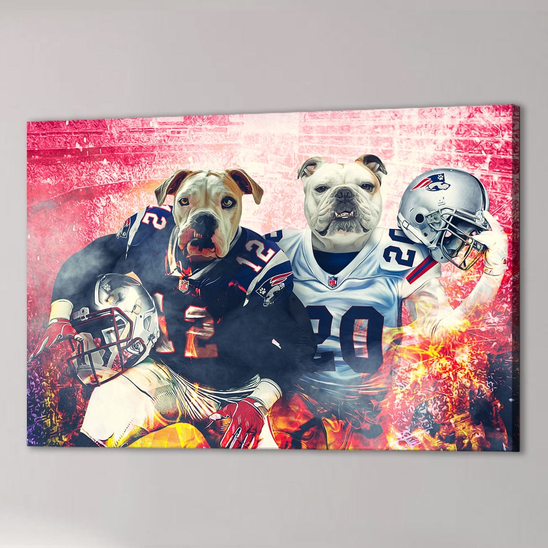 &#39;New England Doggos&#39; Personalized 2 Pet Canvas