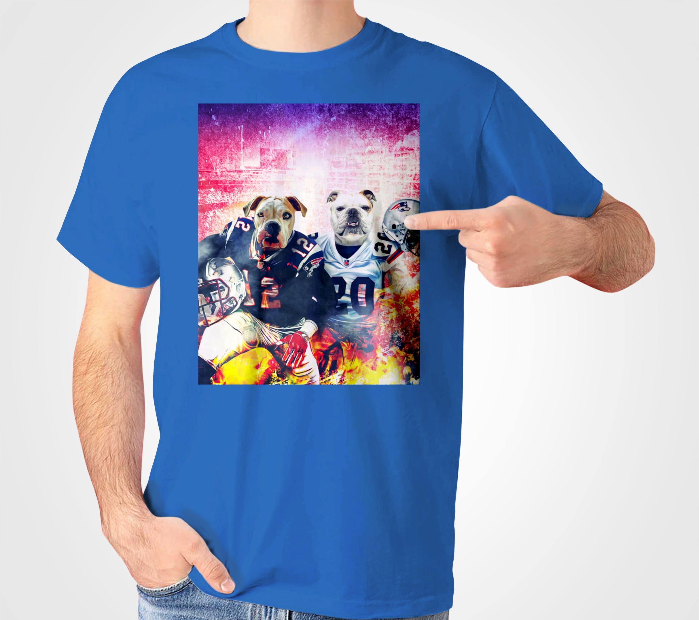 &#39;New England Doggos&#39; Personalized 2 Pet T-Shirt