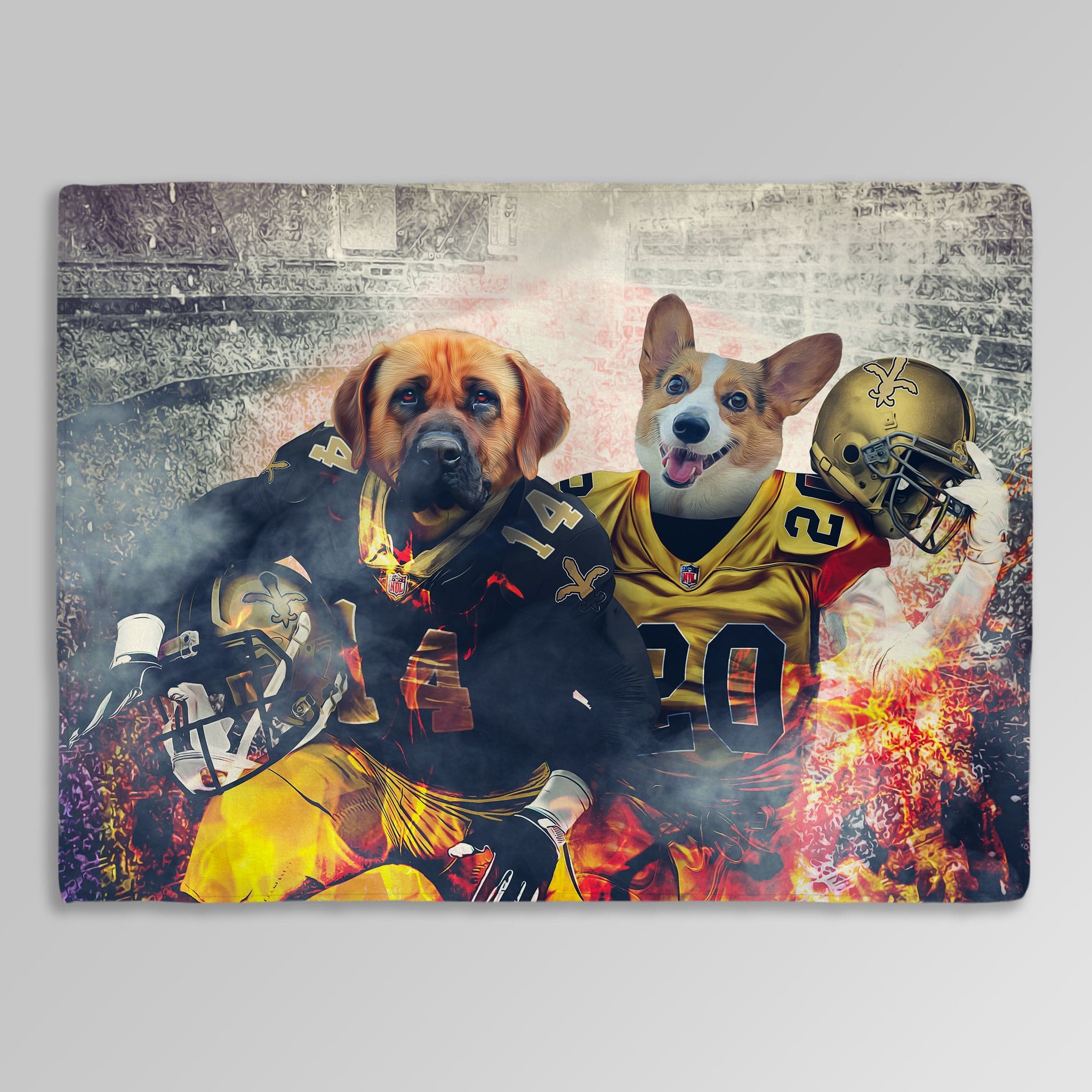 &#39;New Orleans Doggos&#39; Personalized 2 Pet Blanket