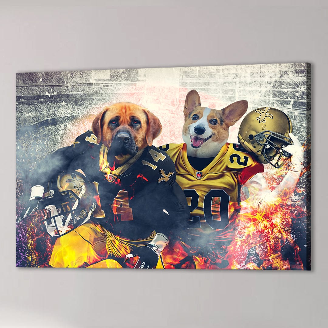 &#39;New Orleans Doggos&#39; Personalized 2 Pet Canvas