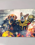 Lienzo personalizado para 2 mascotas 'New Orleans Doggos'