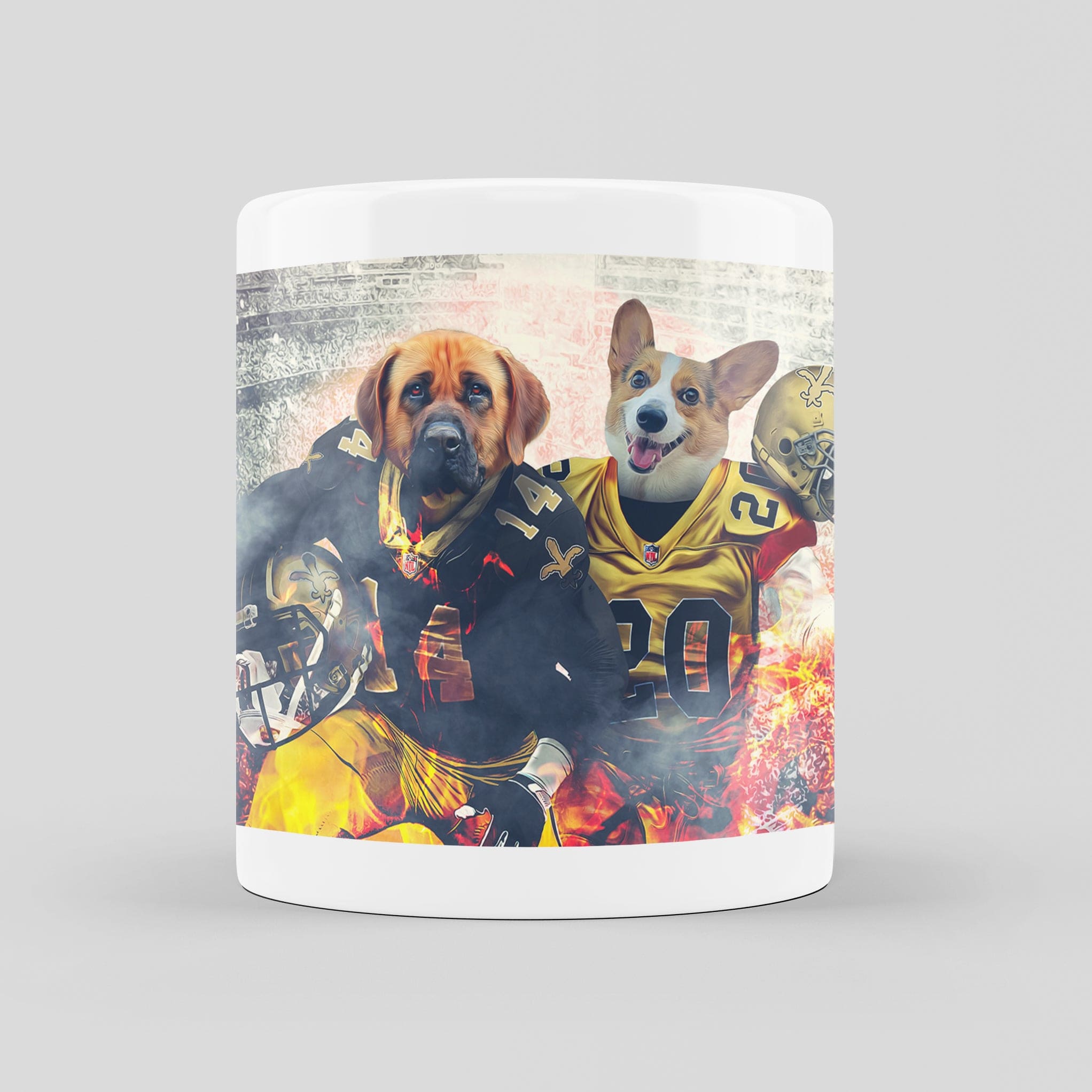 Taza personalizada para 2 mascotas &#39;New Orleans Doggos&#39;