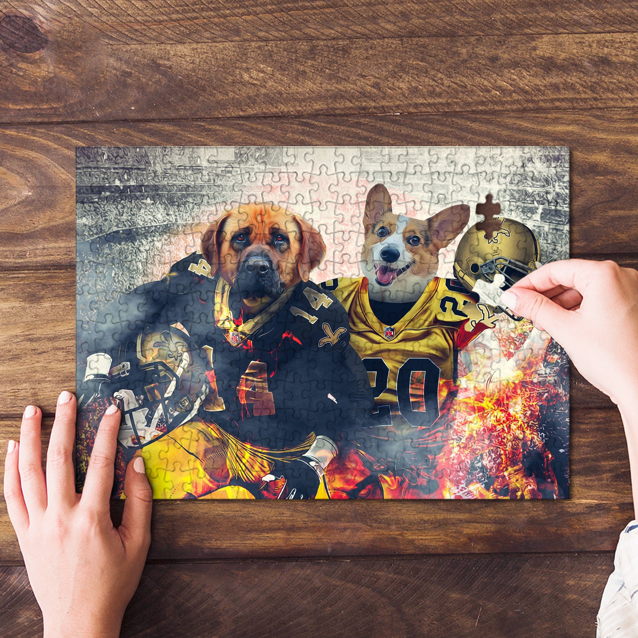 &#39;New Orleans Doggos&#39; Personalized 2 Pet Puzzle