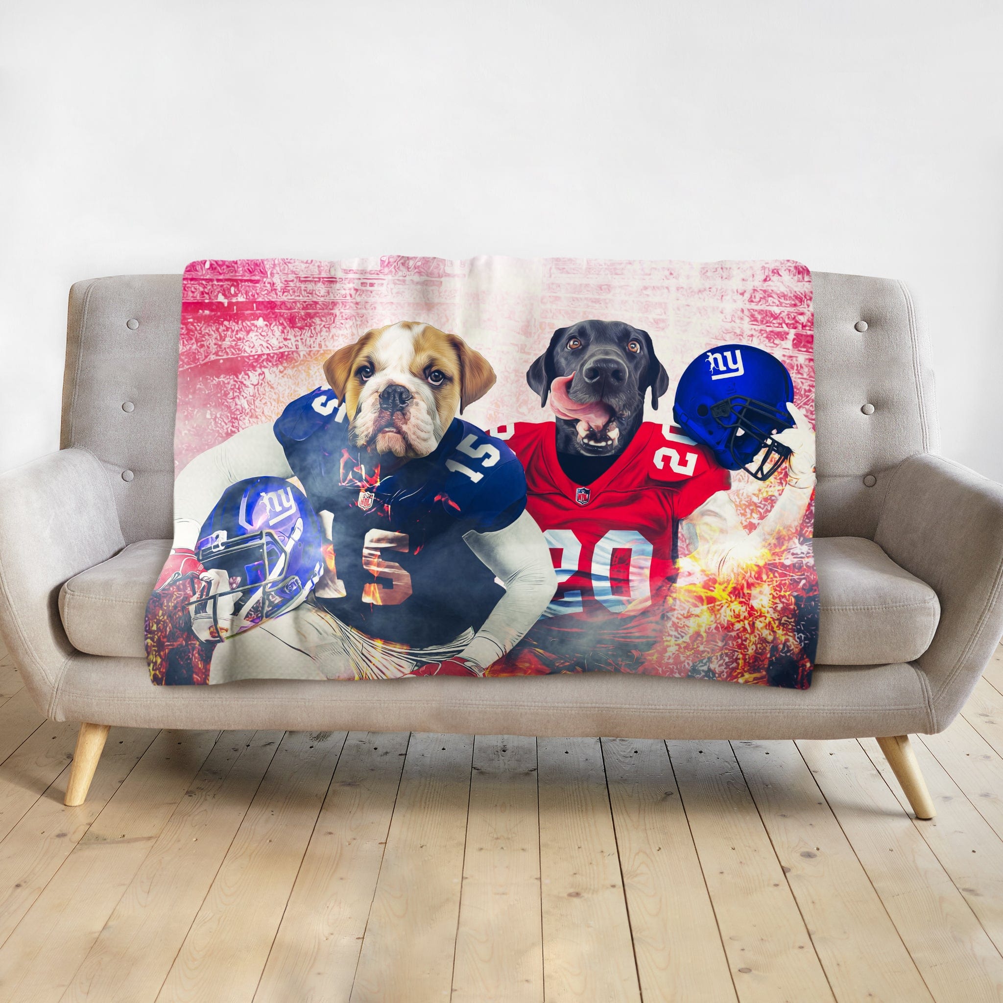 &#39;New York Doggos&#39; Personalized 2 Pet Blanket