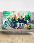'New York Jet-Doggos' Personalized 2 Pet Blanket