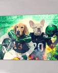 'New York Jet-Doggos' Personalized 2 Pet Canvas