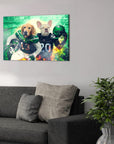 'New York Jet-Doggos' Personalized 2 Pet Canvas