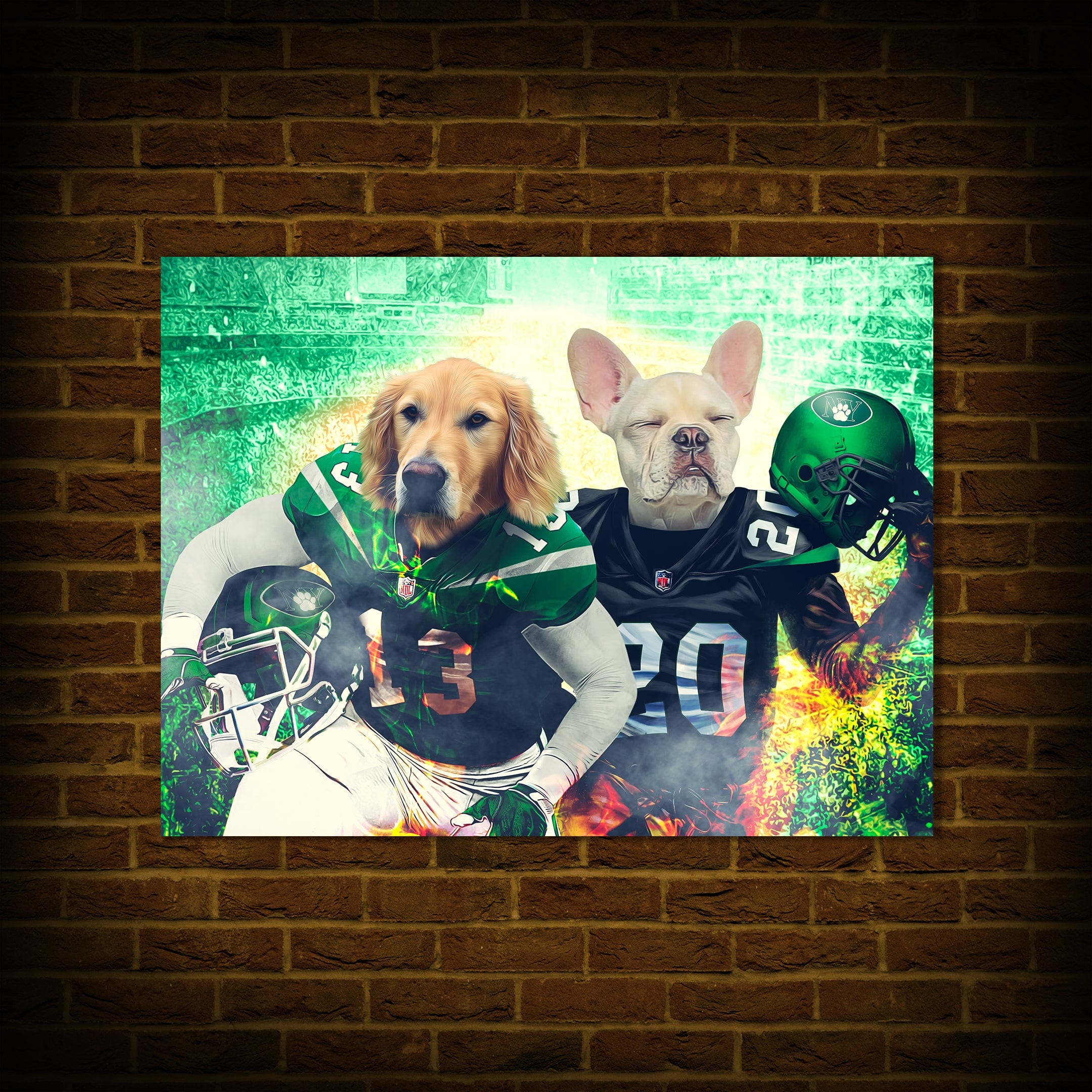 &#39;New York Jet-Doggos&#39; Personalized 2 Pet Poster