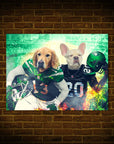 'New York Jet-Doggos' Personalized 2 Pet Poster