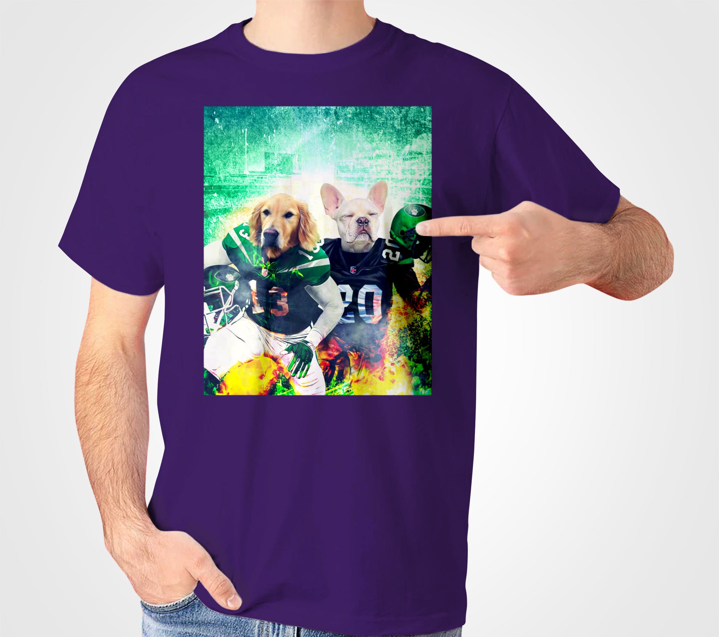 &#39;New York Jet-Doggos&#39; Personalized 2 Pet T-Shirt