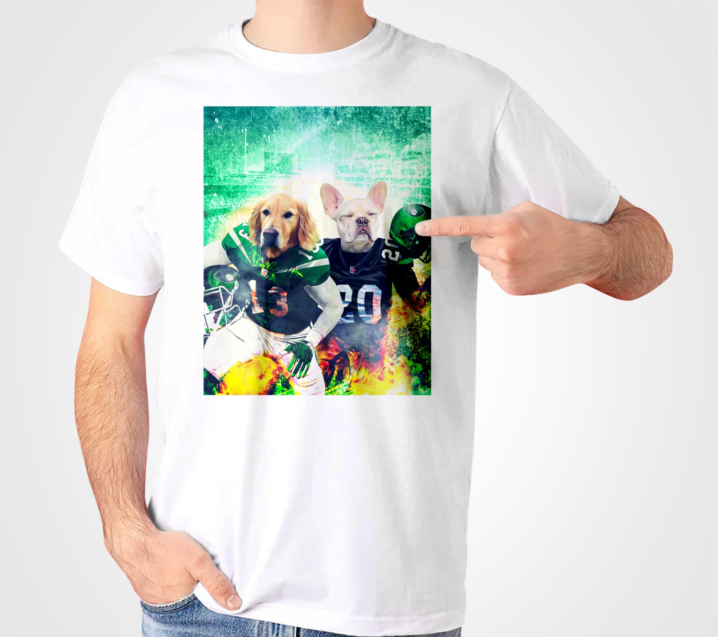 &#39;New York Jet-Doggos&#39; Personalized 2 Pet T-Shirt