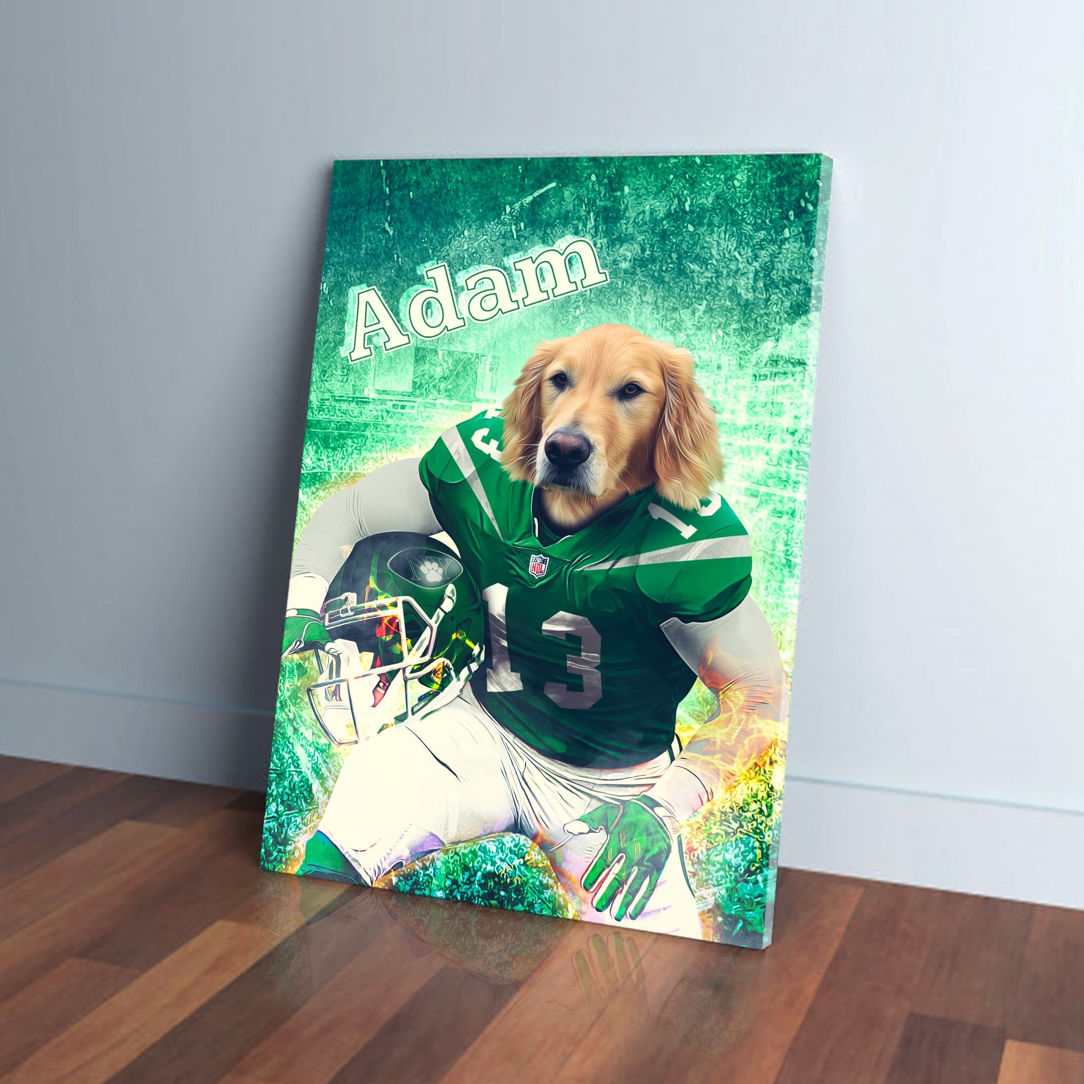 &#39;New York Jet-Doggos&#39; Personalized Pet Canvas