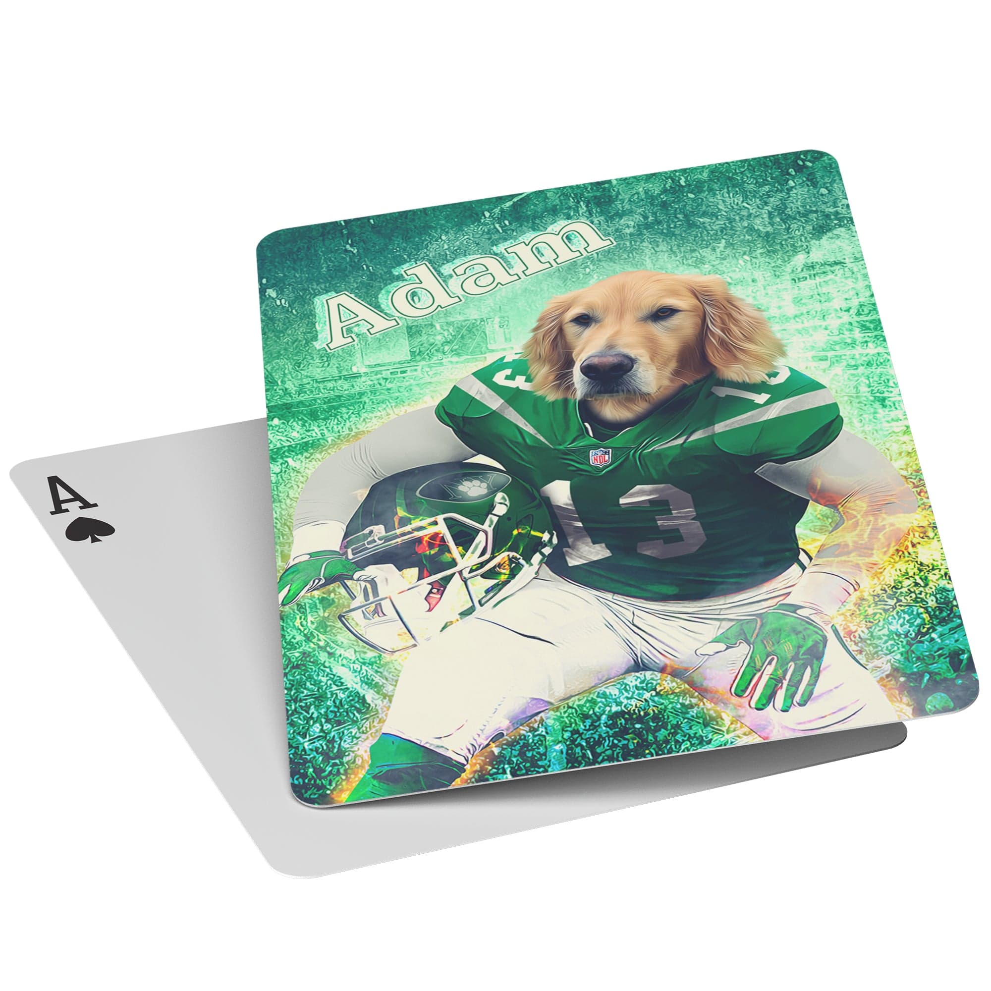 &#39;New York Jet-Doggos&#39; Personalized Pet Playing Cards