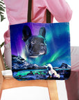 Bolsa de mano personalizada para 2 mascotas 'Majestic Northern Lights'
