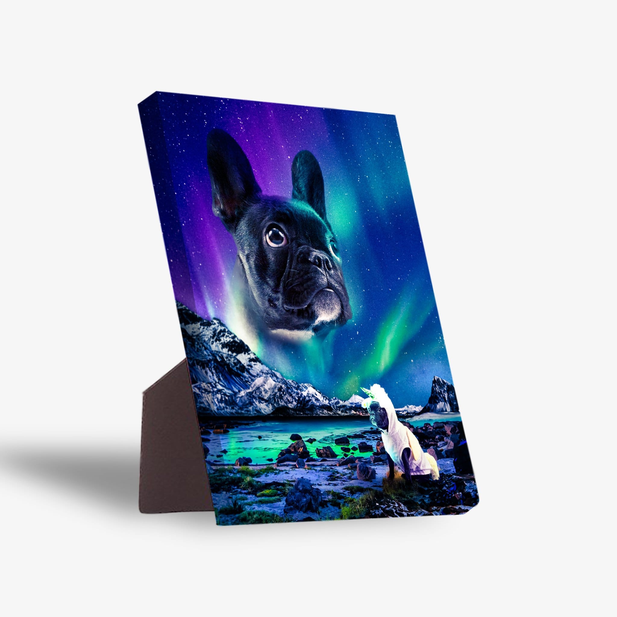 &#39;Majestic Northern Lights&#39; Personalized Pet Standing Canvas