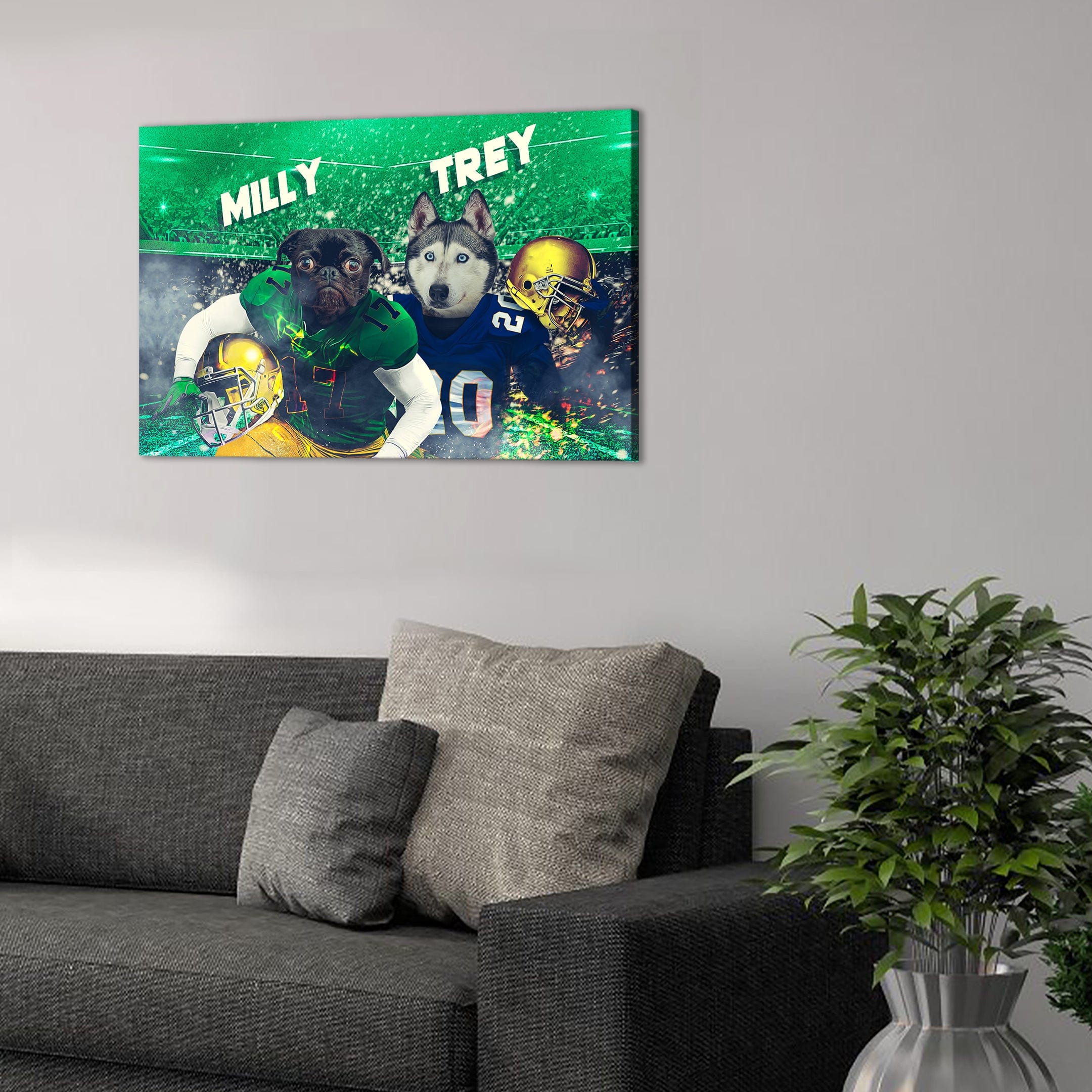 &#39;Notre Dame Doggos&#39; Personalized 2 Pet Canvas