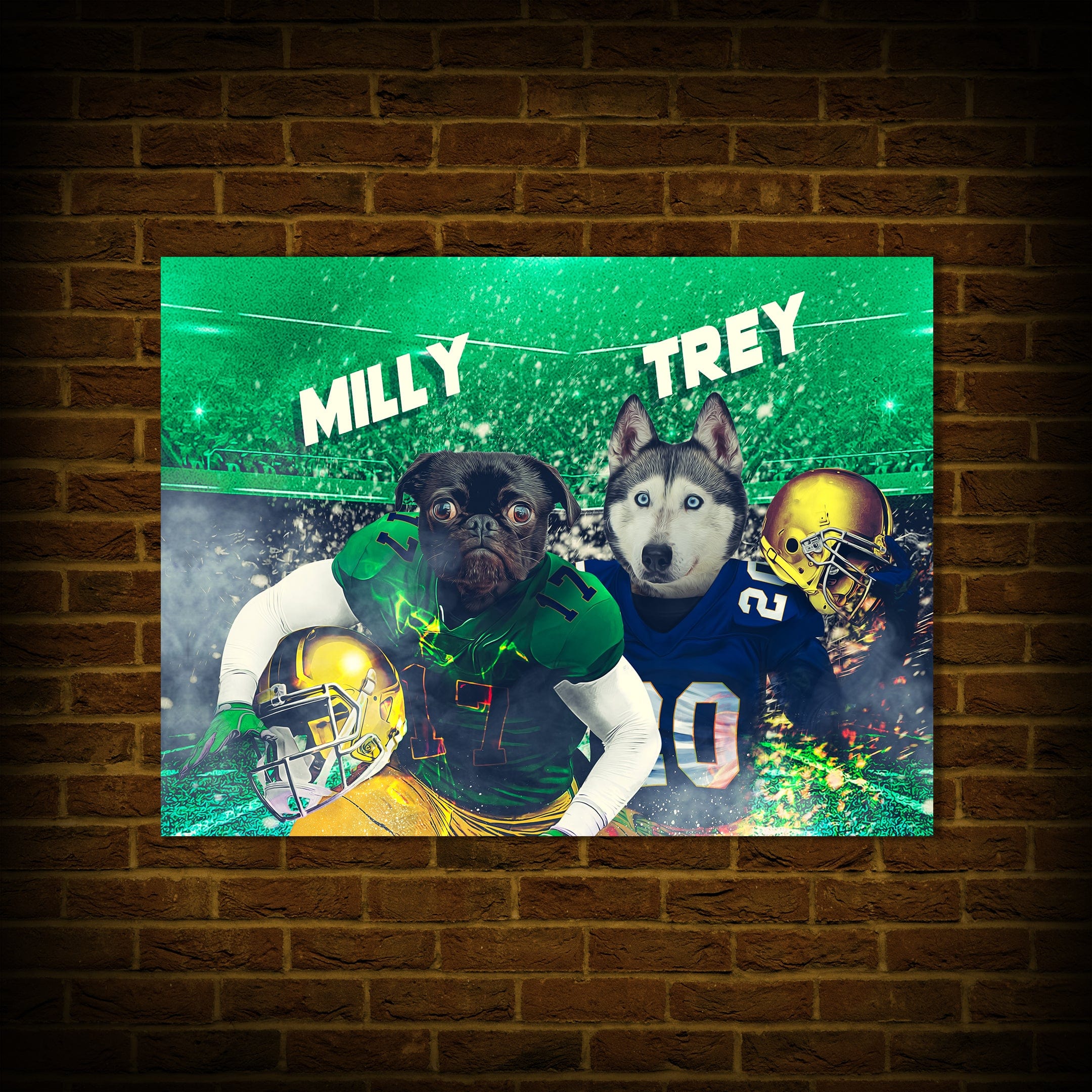 &#39;Notre Dame Doggos&#39; Personalized 2 Pet Poster