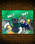 'Notre Dame Doggos' Personalized 2 Pet Poster