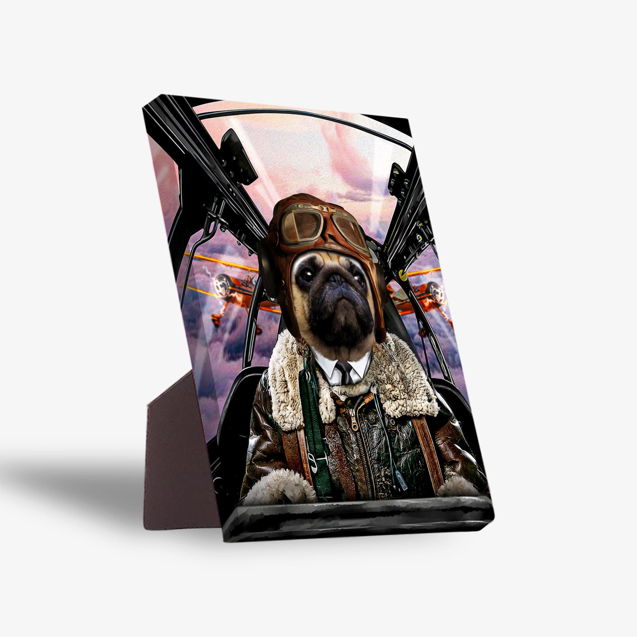 &#39;The Pilot&#39; Personalized Pet Standing Canvas