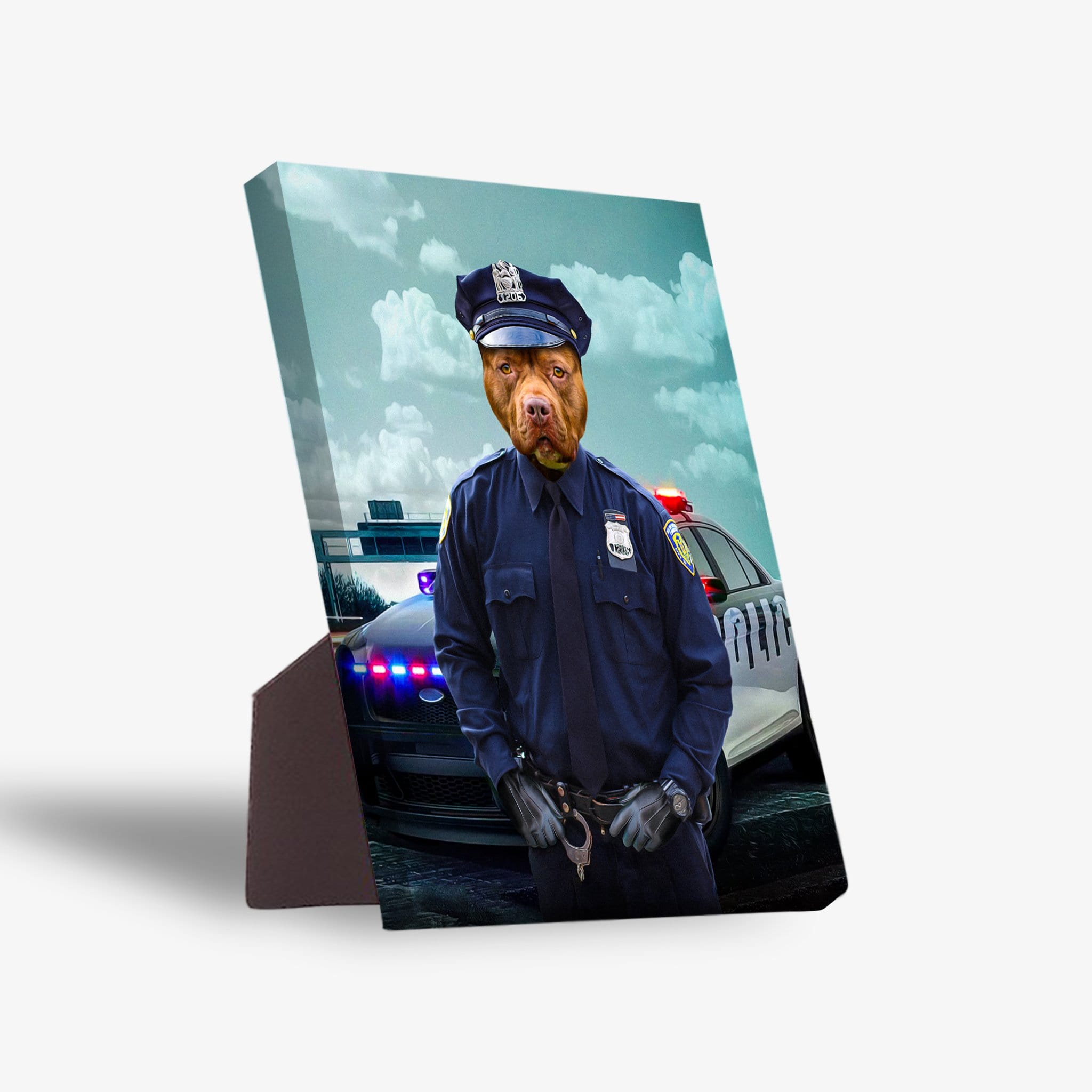 &#39;The Police Officer&#39; Personalized Pet Standing Canvas